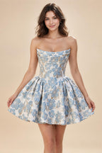 A-Line/Princess Mini Sparkly Sequin Tiered Homecoming Dresses with Spaghetti Straps (SHI22370561)