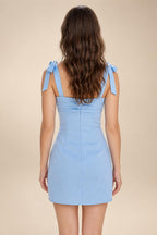 Satin Bodycon Spaghetti Straps Short Homecoming Dresses with Ruched Bodice (SHI22370321)