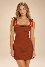 Satin Bodycon Spaghetti Straps Short Homecoming Dresses with Ruched Bodice (SHI22370321)