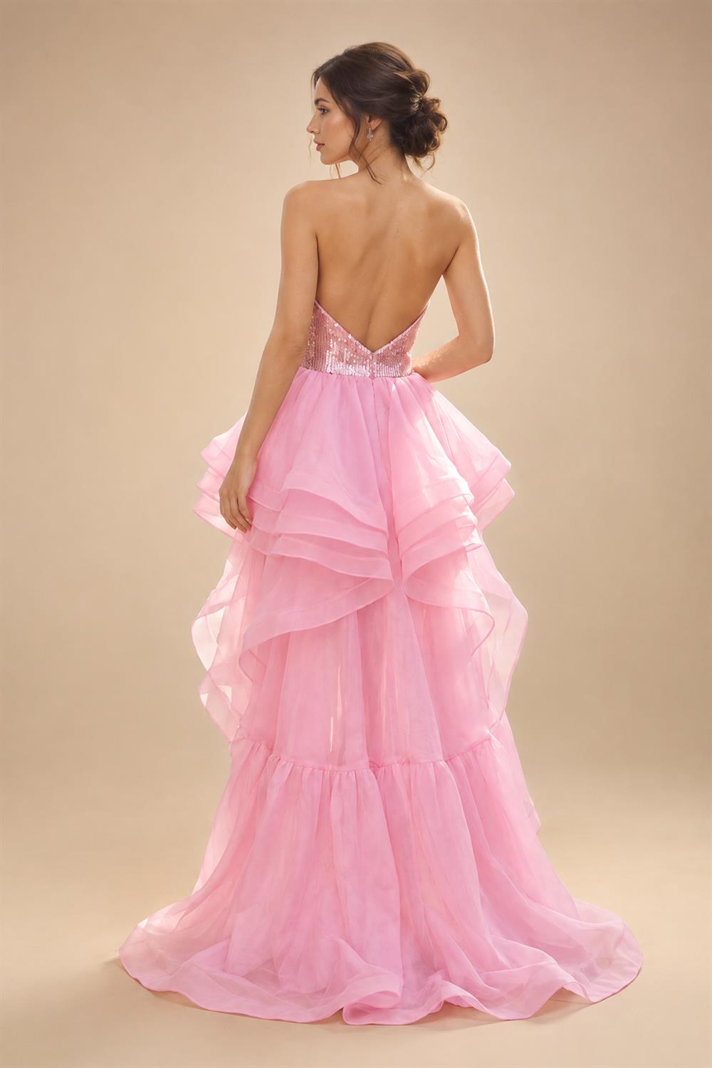 A-Line/Princess Mini Sparkly Sequin Tiered Homecoming Dresses with Spaghetti Straps (SHI22370561)