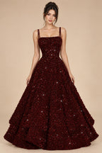 A-Line/Princess Mini Sparkly Sequin Tiered Homecoming Dresses with Spaghetti Straps (SHI22370561)