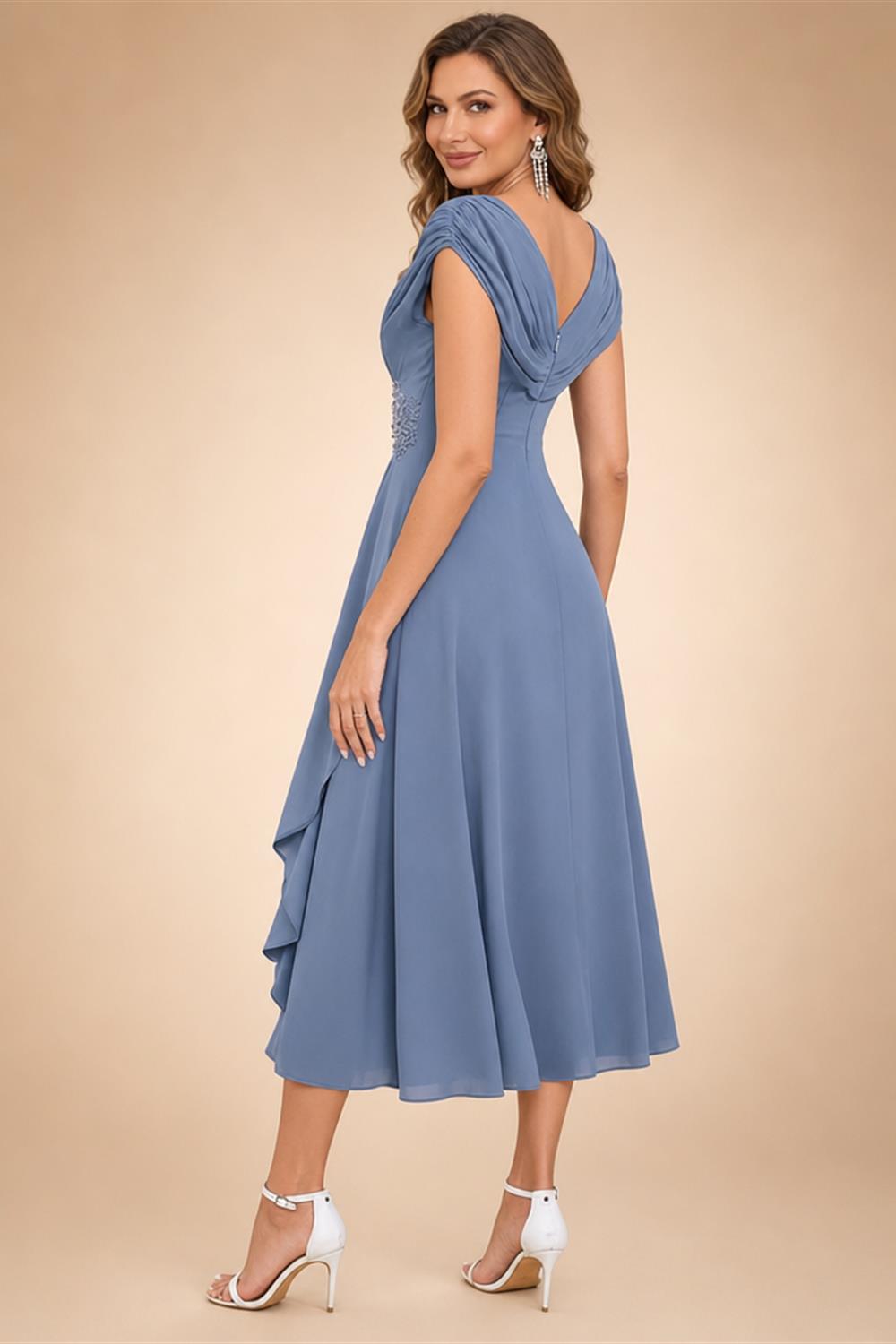 A-Line Floor Length One Shoulder Long Mother of the Bride Dresses with Lace (SHI22500179)