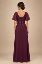 Jacquard A-Line/Princess Scoop Neck Floor-Length Mother of the Bride & Groom Dresses with Ruffles & Ruched Waist (SHI22501201)