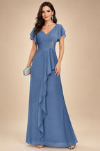 Sheath/Column Asymmetrical Pleated Satin Floor-Length Mother of the Bride Dresses with Ruffle (SHI22500107)