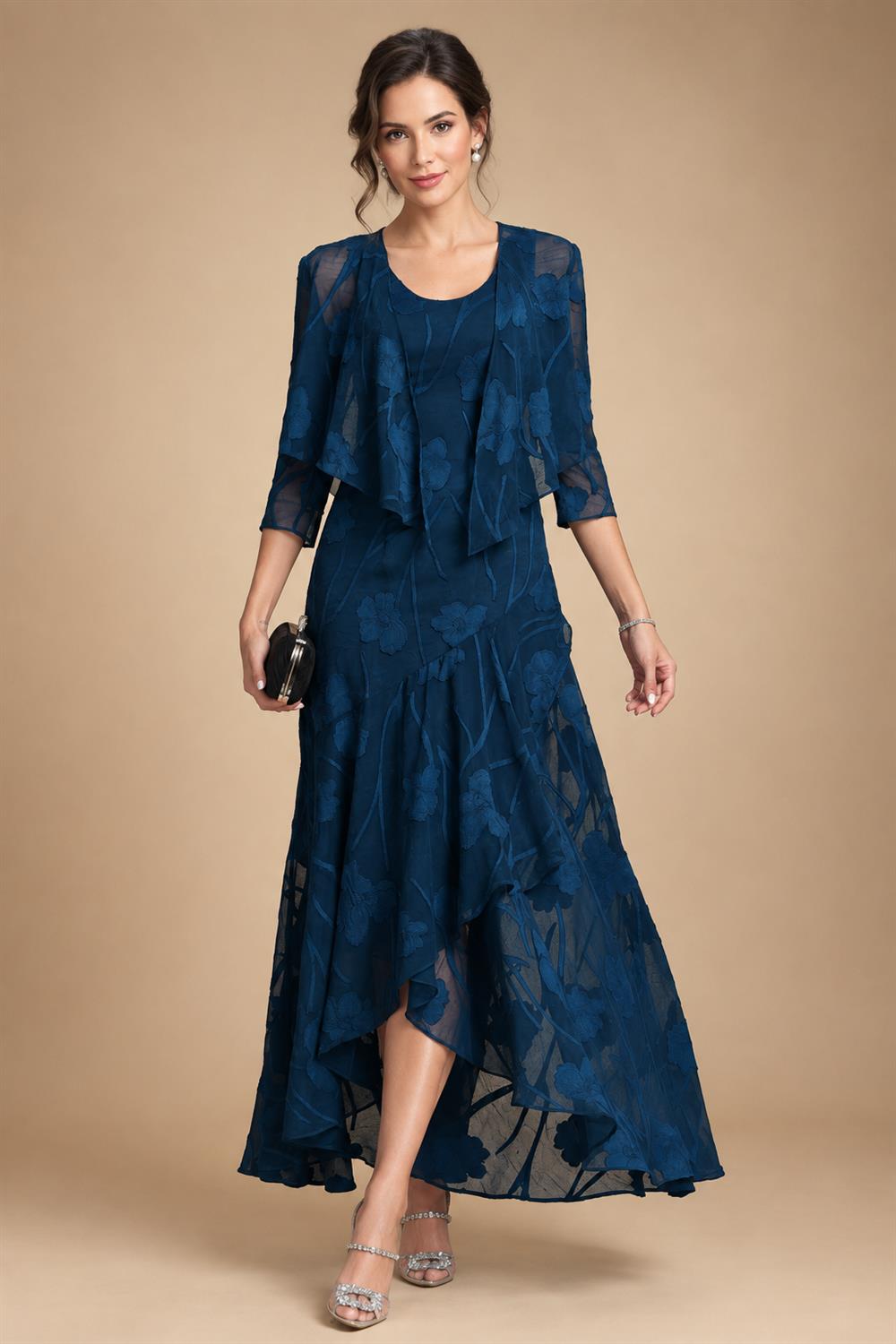 Sleeveless Lace Appliques Mother of the Bride Dresses with 3D Flower (SHI22500545)