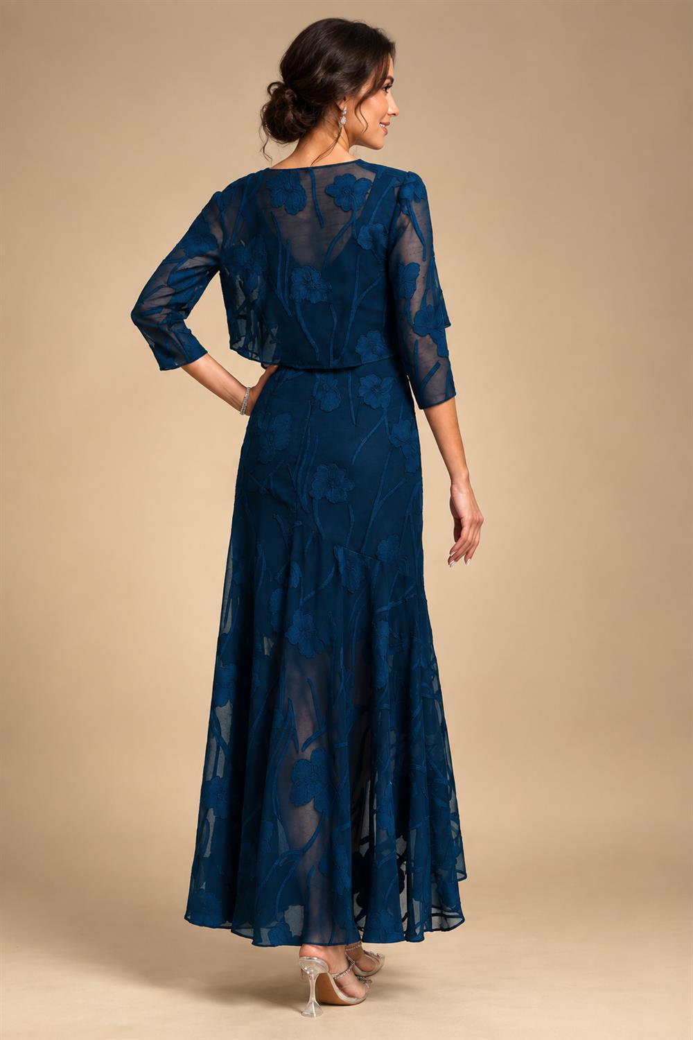 Sleeveless Lace Appliques Mother of the Bride Dresses with 3D Flower (SHI22500545)