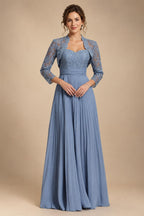 Satin Scoop Neck Mother of the Bride & Groom Dresses with 3D Flower (SHI22500338)