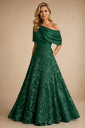 A-Line Floor Length One Shoulder Long Mother of the Bride Dresses with Lace (SHI22500179)