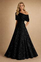 A-Line Floor Length One Shoulder Long Mother of the Bride Dresses with Lace (SHI22500179)