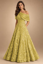A-Line Floor Length One Shoulder Long Mother of the Bride Dresses with Lace (SHI22500179)