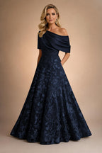 A-Line Floor Length One Shoulder Long Mother of the Bride Dresses with Lace (SHI22500179)