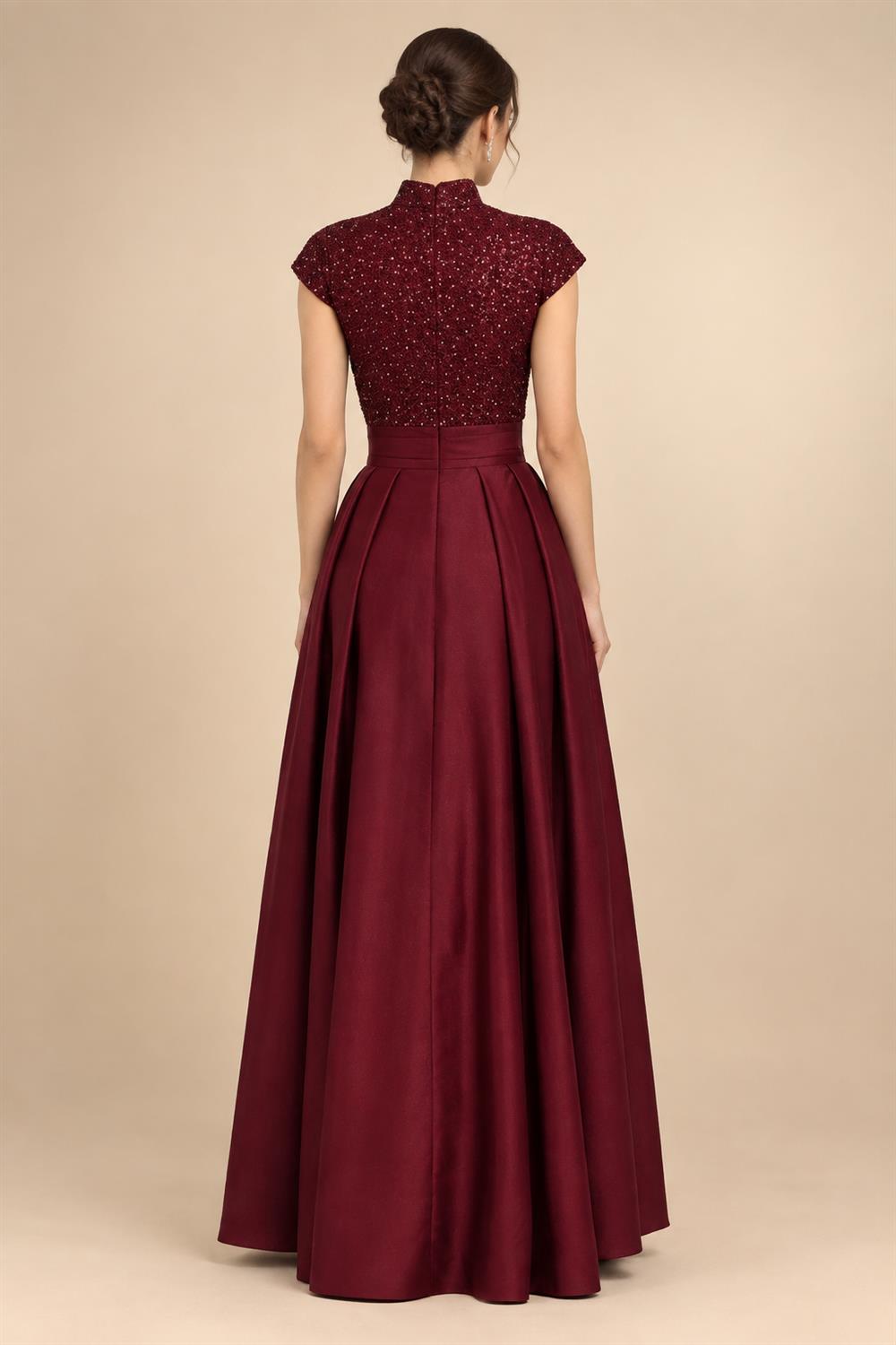 A-Line/Princess Off Shoulder Chiffon Floor-Length Mother of the Bride & Groom Dresses with Sequin, Lace Appliques & Pleats (SHI22501662)