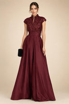 Sheath/Column Asymmetric Neck Satin Maxi Mother of the Bride & Groom Dresses with Side Sash, Slit & Ruched Waist (SHI22501643)