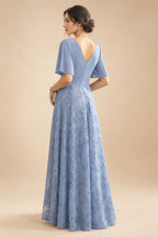 A-Line/Princess Off Shoulder Chiffon Floor-Length Mother of the Bride & Groom Dresses with Sequin, Lace Appliques & Pleats (SHI22501662)