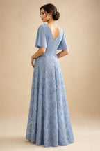 A-Line Floral Sequin Lace Floor-Length Mother of the Bride & Groom Dresses with Ruched Satin Bodice (SHI22500639)