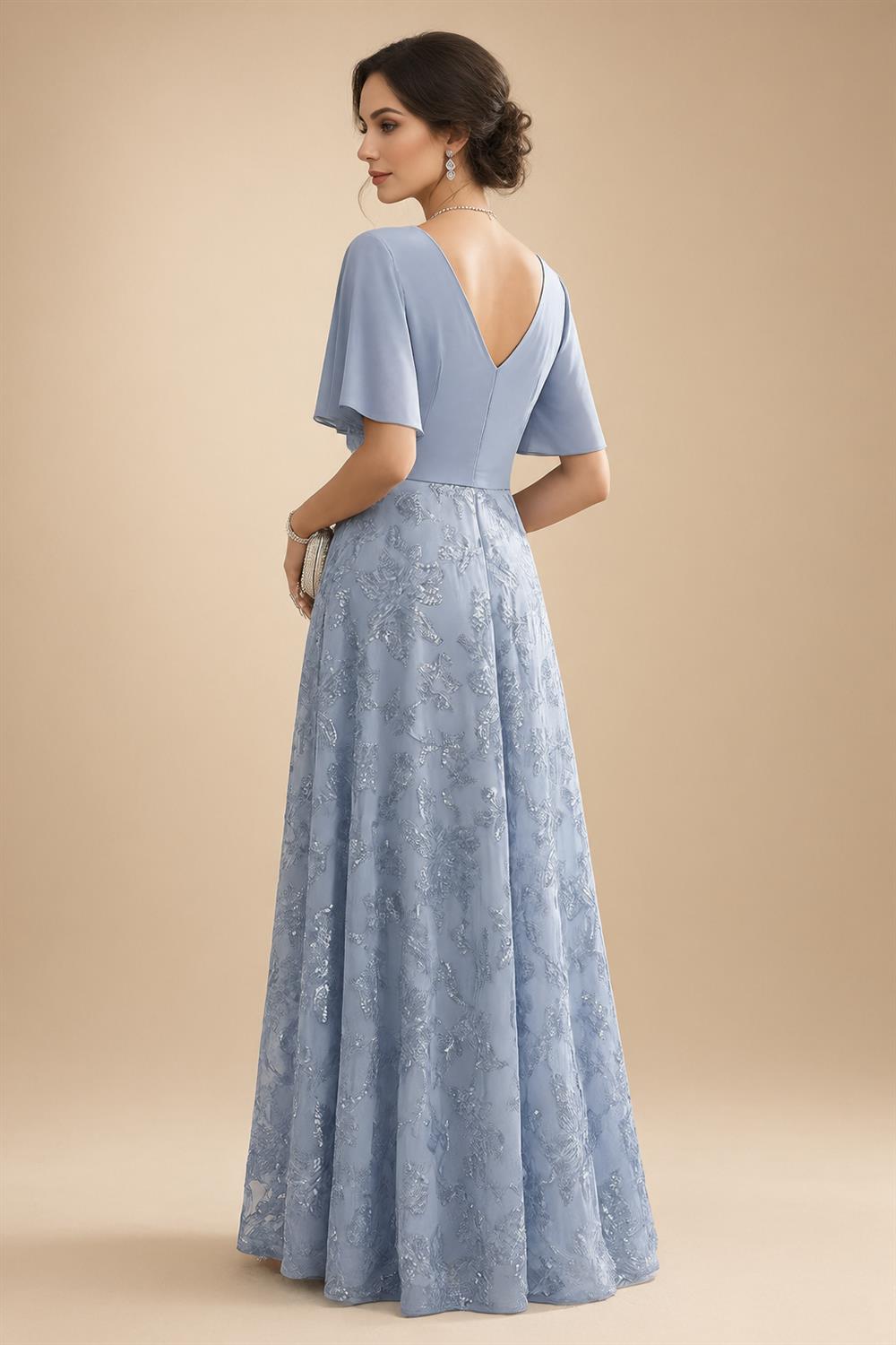 A-Line/Princess Sweetheart Chiffon Maxi Mother of the Bride & Groom Dresses with Lace Appliques & Ruched Bodice (SHI22501637)