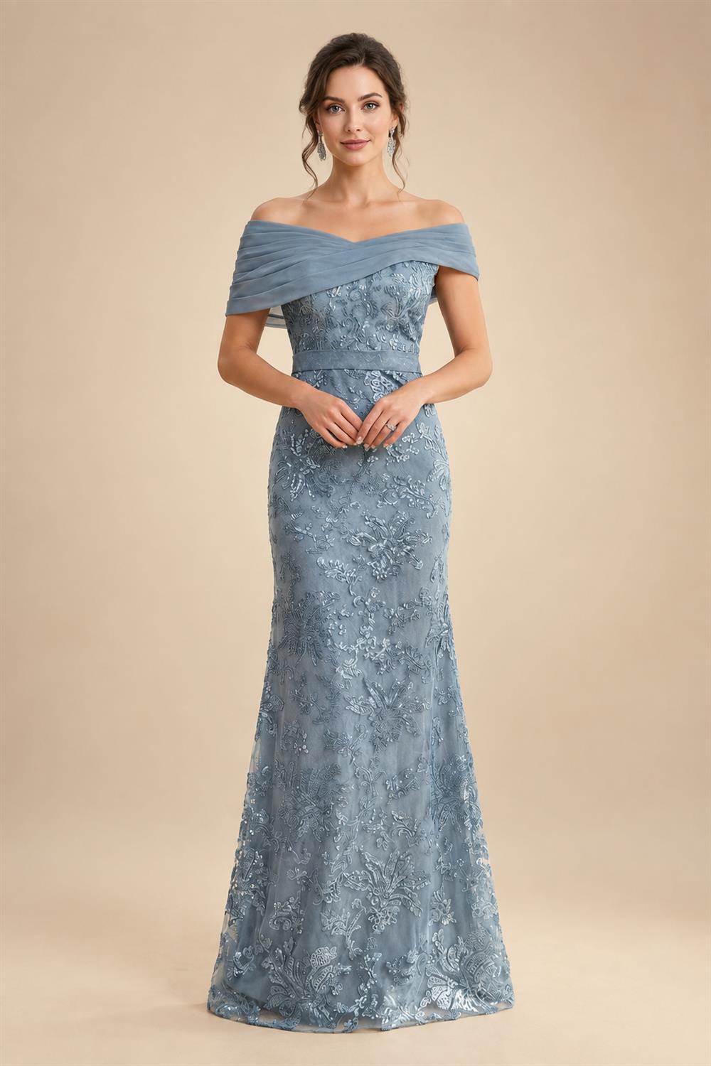 Sheath Satin Tea-Length Mother of the Bride & Groom Dresses with 3/4 Bell Sleeves & Crystal Embellished Belt (SHI22500471)