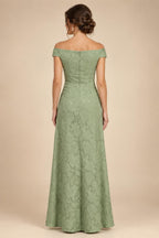 A Line/Princess Stand Collar Short Sleeve Long Elegant Mother of the Bride Dresses (SHI22500207)
