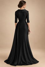 A-Line/Princess V-Neck Chiffon Floor-Length Mother of the Bride & Groom Dresses with Lace Appliques, Sequin & Ruffles (SHI22501608)