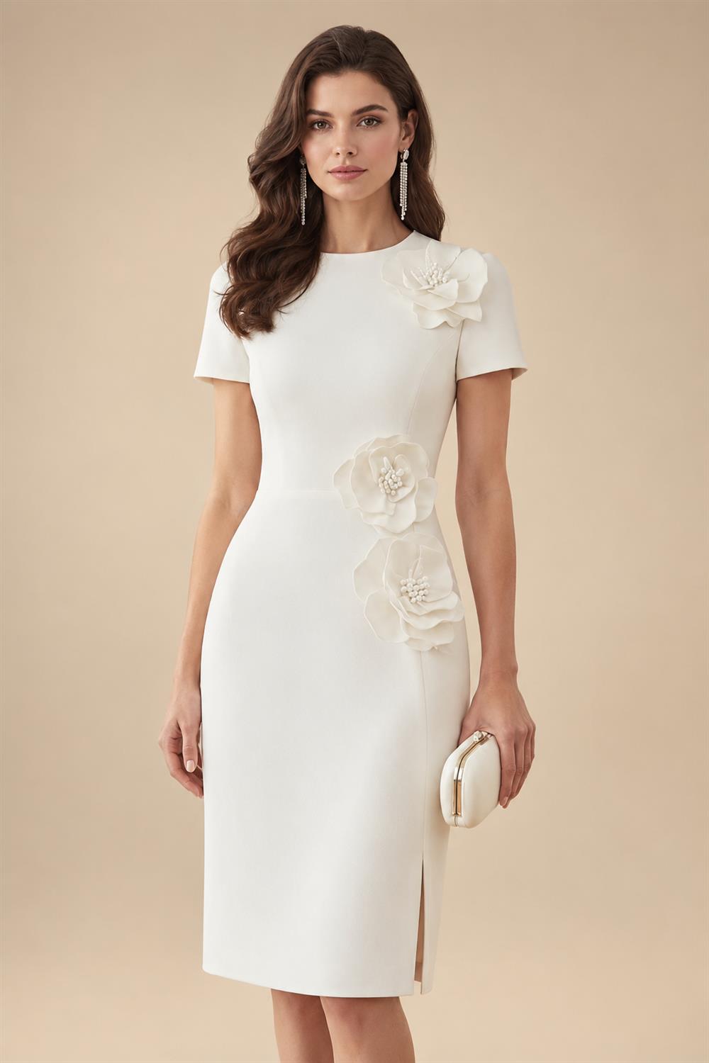 Sheath/Column Scoop Neck Lace Appliques Maxi Mother of the Bride & Groom Dresses with Ruched Waist & Sequin (SHI22501632)