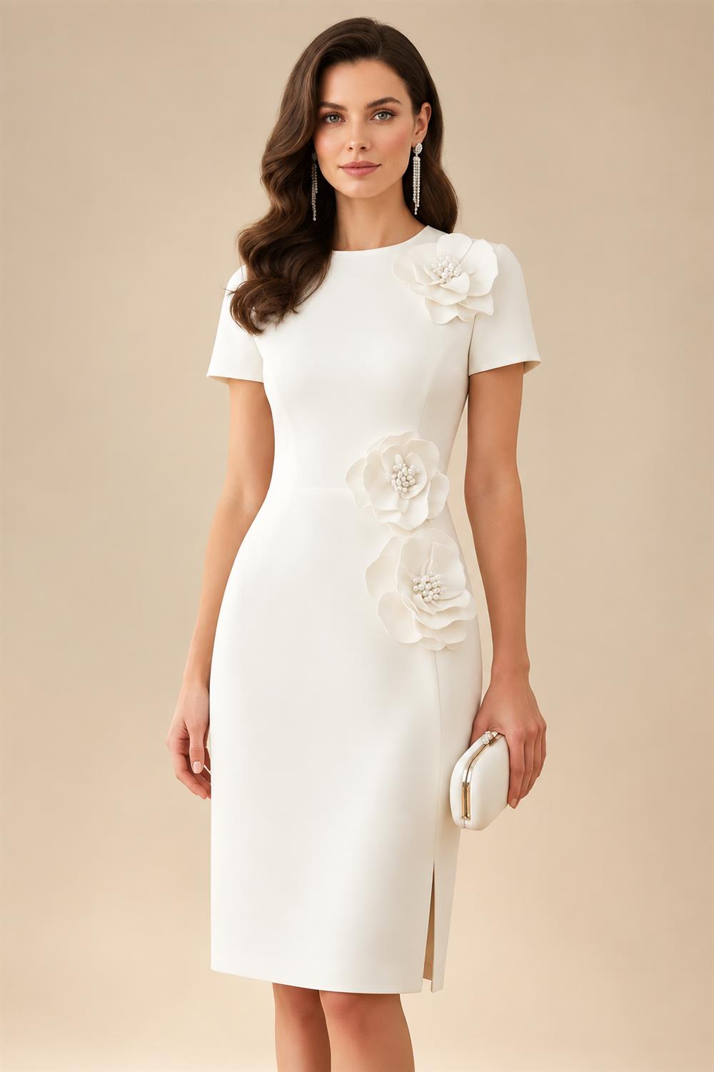Sheath/Column Scoop Neck Lace Appliques Maxi Mother of the Bride & Groom Dresses with Ruched Waist & Sequin (SHI22501632)