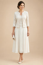Cape Sleeve Jacquard Satin Ruched Mother of the Bride Dresses (SHI22500526)
