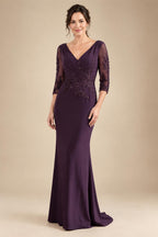A-Line/Princess Scoop Neck Cap Sleeve Floor-Length Mother of the Bride Dresses with Lace Applique (SHI22500008)