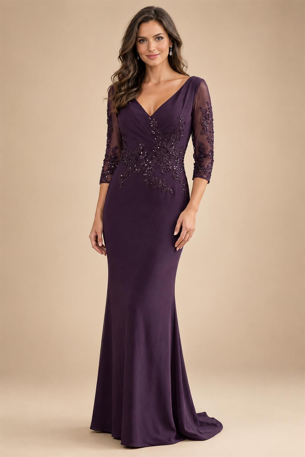 A-Line/Princess Off Shoulder Chiffon Floor-Length Mother of the Bride & Groom Dresses with Lace Appliques & Pleats (SHI22501566)