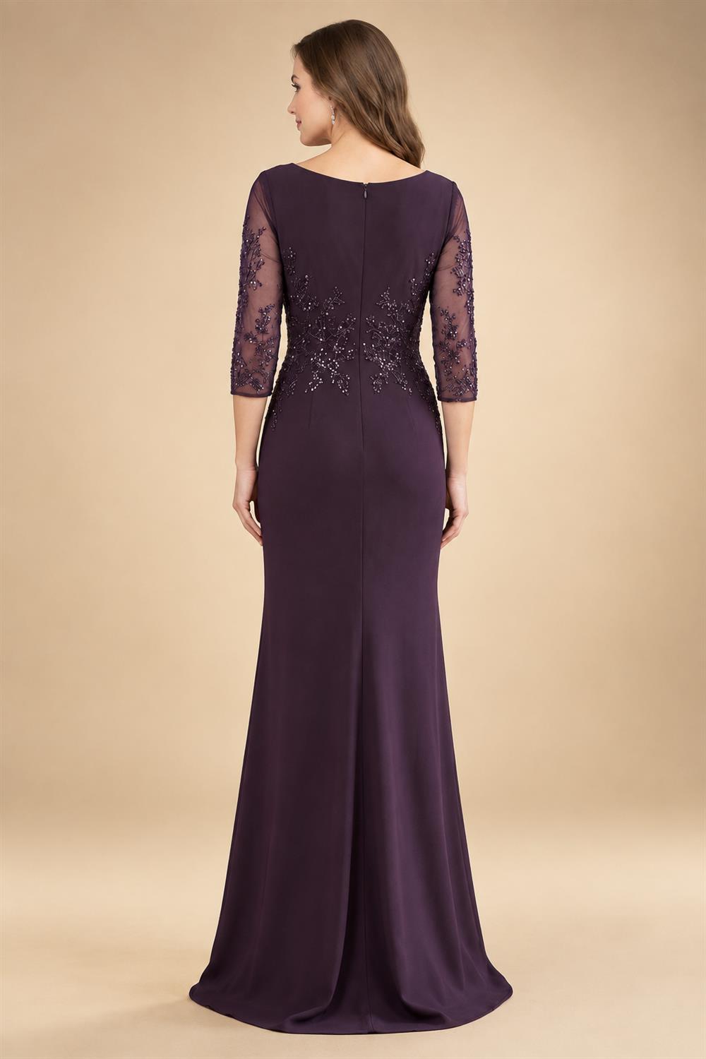 A-Line/Princess Scoop Neck Cap Sleeve Floor-Length Mother of the Bride Dresses with Lace Applique (SHI22500008)