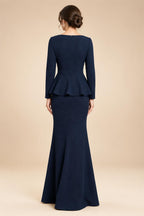 Sheath Chiffon Cape Sleeves Maxi Mother of the Bride & Groom Dresses with Ruched Waist (SHI22500727)