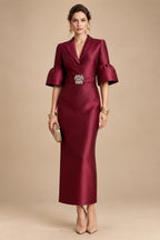 Sheath/Column Scoop Neck Velvet Floor-Length Mother of the Bride & Groom Dresses with Rhinestones (SHI22501640)