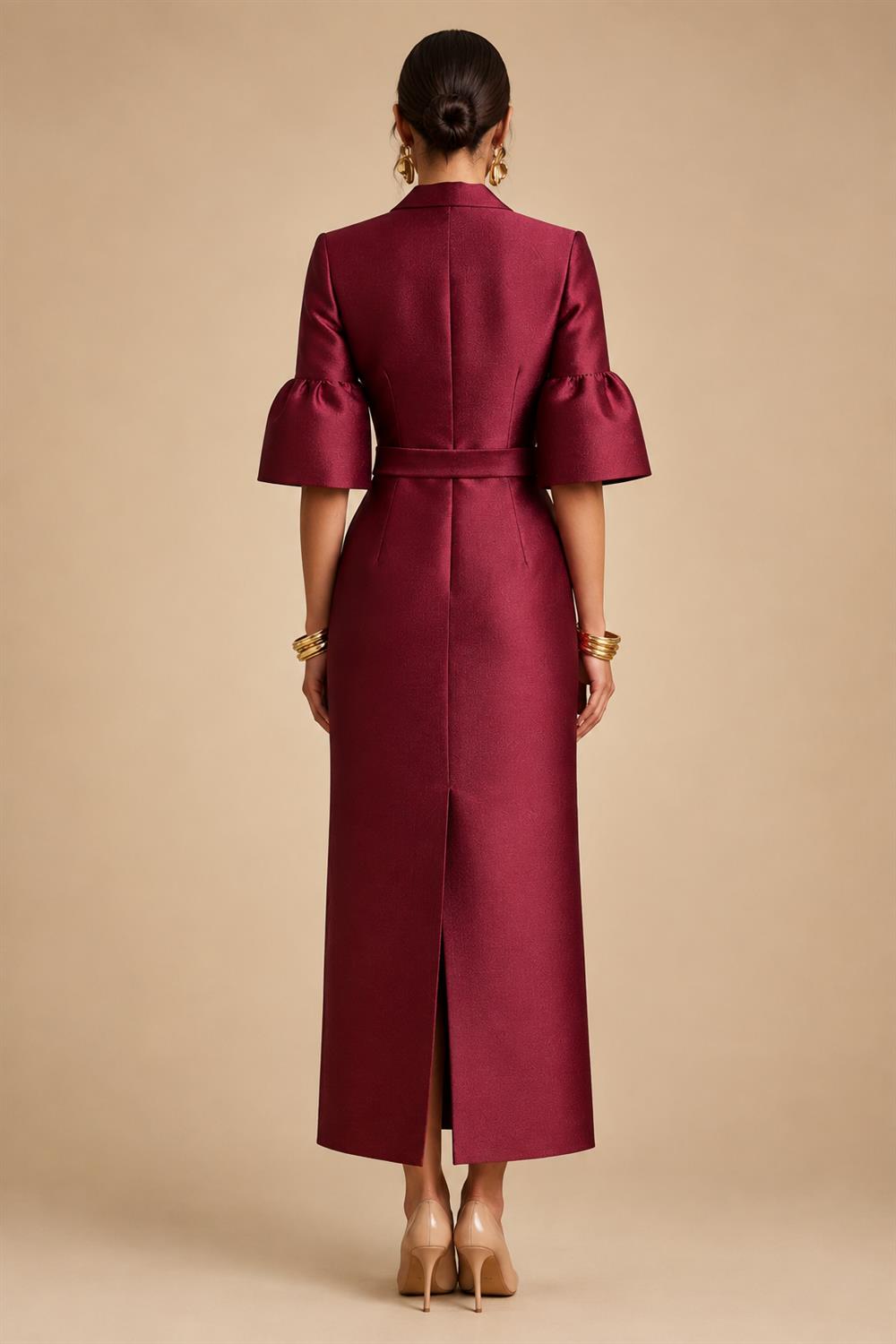 Sheath/Column Scoop Neck Velvet Floor-Length Mother of the Bride & Groom Dresses with Rhinestones (SHI22501640)