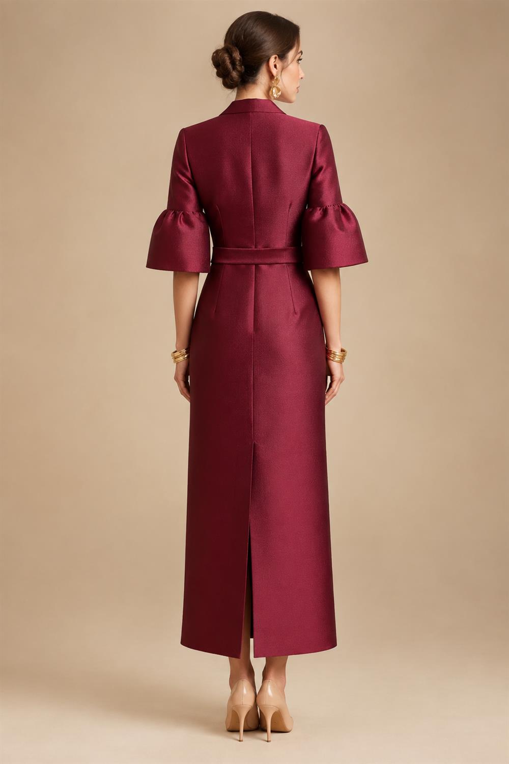 Sheath/Column Scoop Neck Velvet Floor-Length Mother of the Bride & Groom Dresses with Rhinestones (SHI22501640)