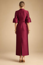 A-Line/Princess V-Neck Chiffon Maxi Mother of the Bride & Groom Dresses with Lace Appliques & Sweep Train (SHI22501644)