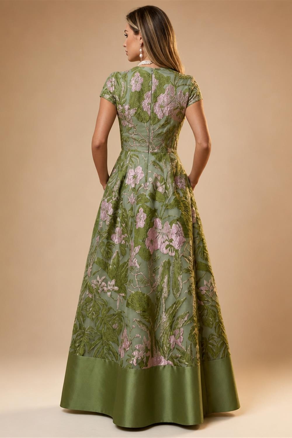 A-Line Floor Length One Shoulder Long Mother of the Bride Dresses with Lace (SHI22500179)