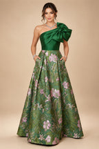 A-Line/Princess V-Neck Satin Tea-Length Mother of the Bride Dresses with Flower (SHI22500080)
