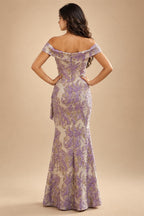 Jacquard A-Line/Princess V-Neck Floor-Length Mother of the Bride & Groom Dresses with Pockets (SHI22500987)
