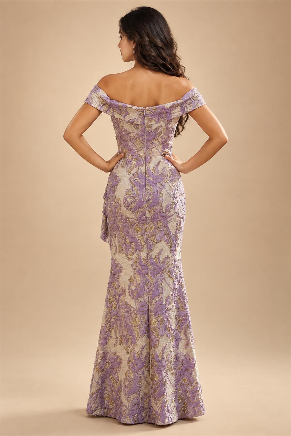 Jacquard A-Line/Princess V-Neck Floor-Length Mother of the Bride & Groom Dresses with Pockets (SHI22500987)