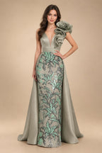 Sleeveless Lace Appliques Mother of the Bride Dresses with 3D Flower (SHI22500545)