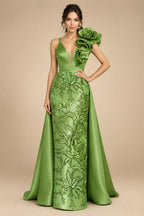 Sleeveless Lace Appliques Mother of the Bride Dresses with 3D Flower (SHI22500545)