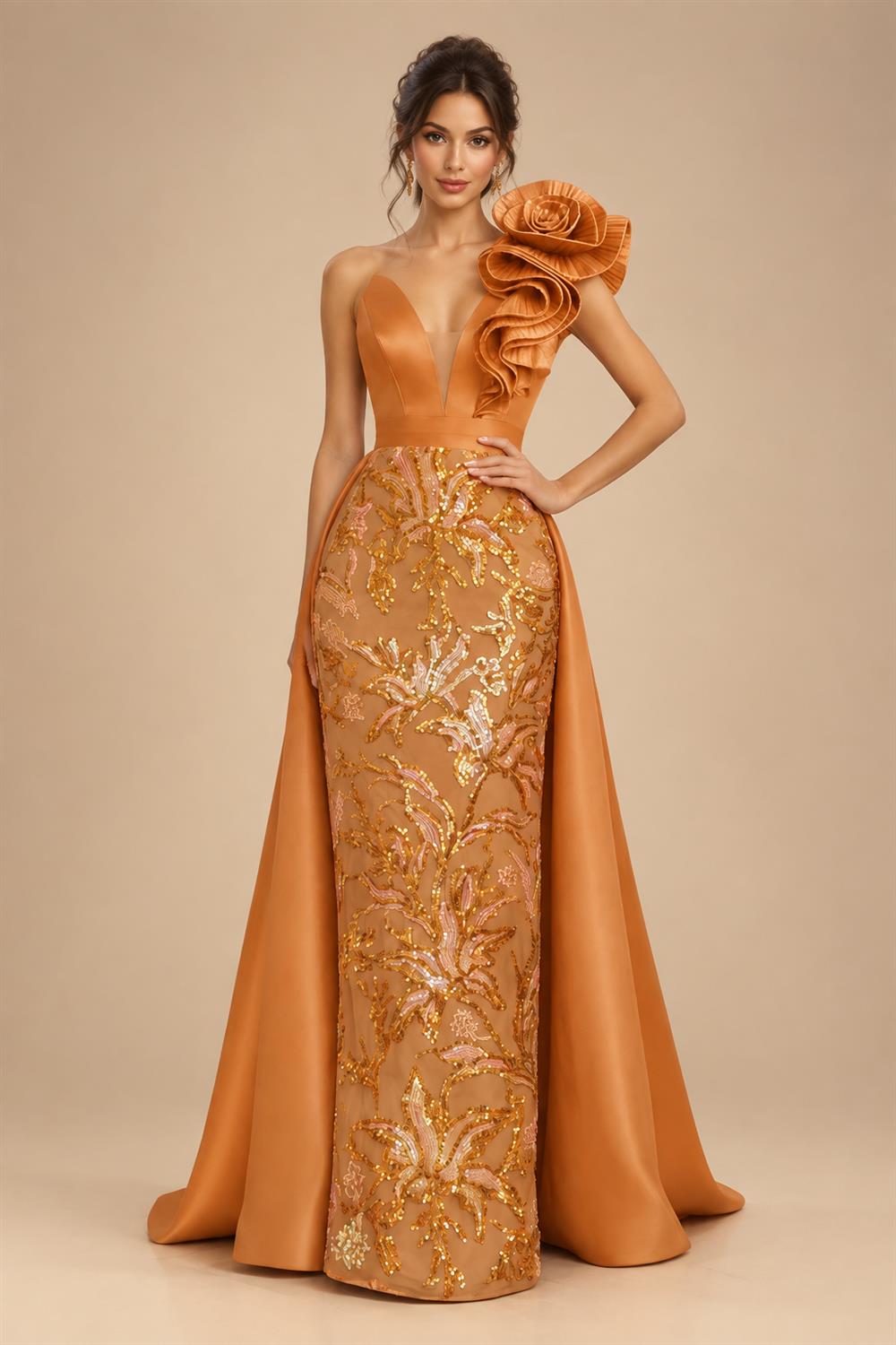 Sleeveless Lace Appliques Mother of the Bride Dresses with 3D Flower (SHI22500545)