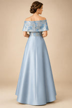 A Line Scoop 3/4 Sleeve Long Mixed Mother of the Bride Dresses with Sequins (SHI22500171)