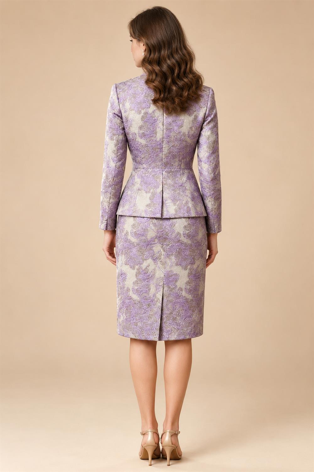 Sheath Chiffon Floral Print Cape Sleeves Mother of the Bride & Groom Dresses for Formal Wedding (SHI22500682)
