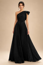 A-Line Pleated Chiffon One Shoulder Floor-Length Mother of the Bride & Groom Dresses (SHI22500625)