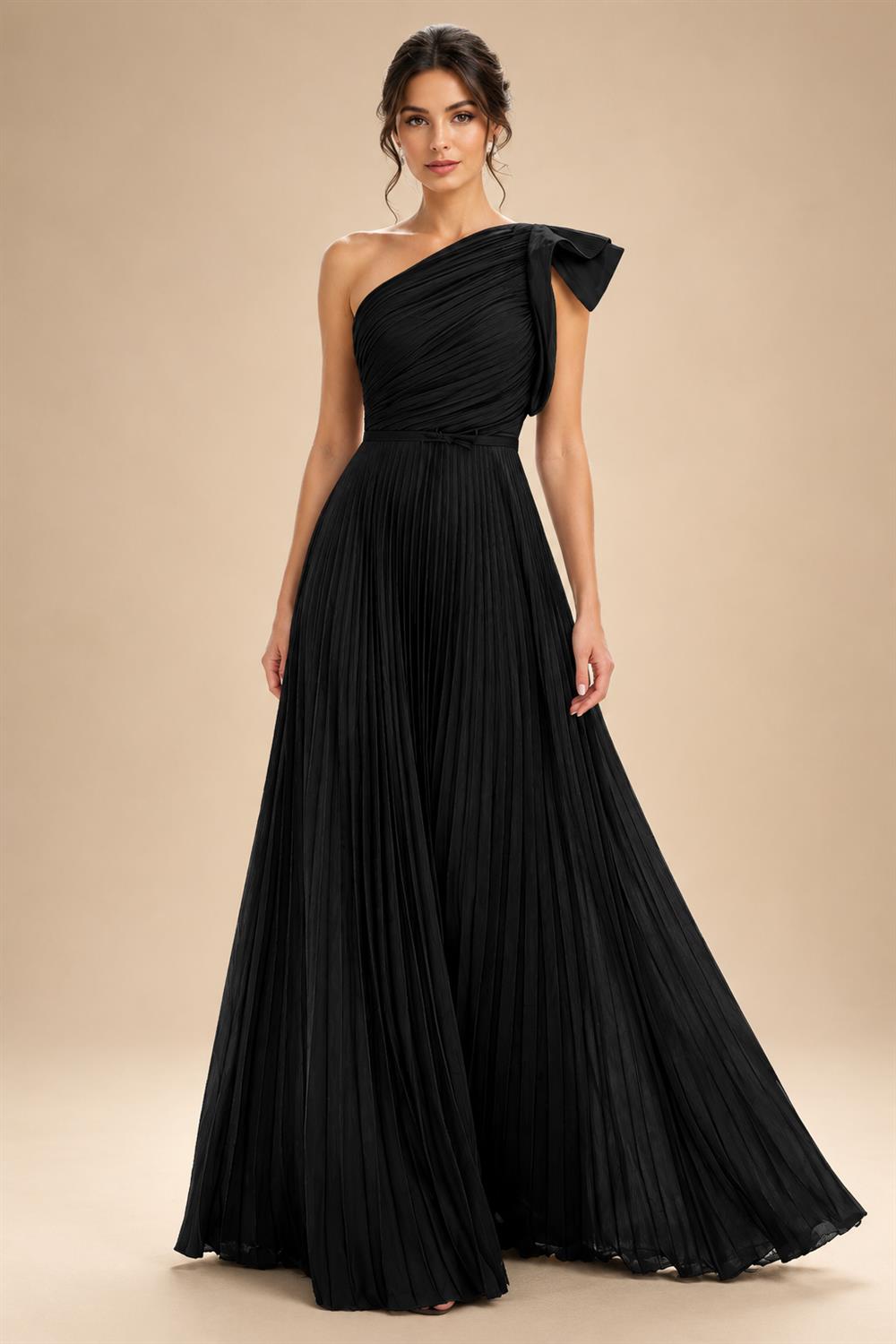 A-Line Pleated Chiffon One Shoulder Floor-Length Mother of the Bride & Groom Dresses (SHI22500625)