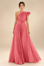 A-Line Pleated Chiffon One Shoulder Floor-Length Mother of the Bride & Groom Dresses (SHI22500625)