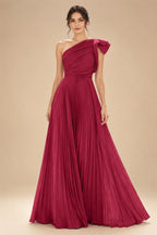 A-Line Pleated Chiffon One Shoulder Floor-Length Mother of the Bride & Groom Dresses (SHI22500625)