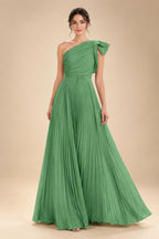 A-Line Pleated Chiffon One Shoulder Floor-Length Mother of the Bride & Groom Dresses (SHI22500625)