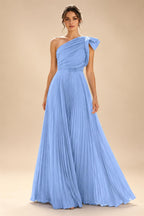 A-Line Pleated Chiffon One Shoulder Floor-Length Mother of the Bride & Groom Dresses (SHI22500625)