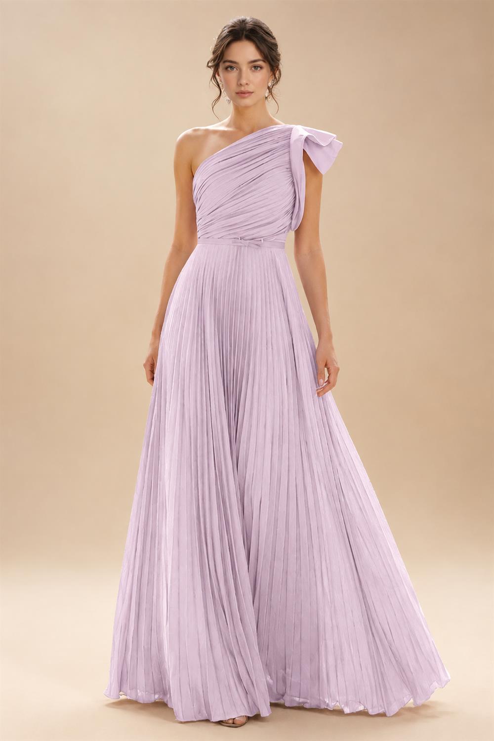 A-Line Pleated Chiffon One Shoulder Floor-Length Mother of the Bride & Groom Dresses (SHI22500625)